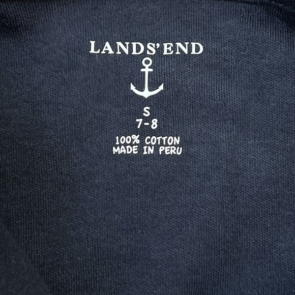 Lands' End women’s navy long sleeve Performance Polo shirt size 7-8 NWOT - Picture 5 of 6